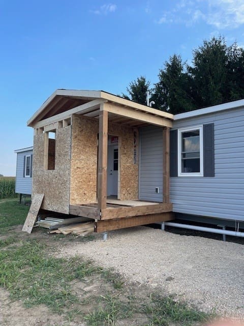 Wallcon Front porch addition before Stairs before